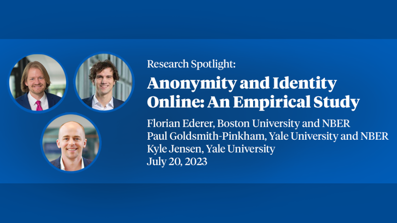  2023年，Florian Ederer，“匿名与在线身份：一项实证研究”