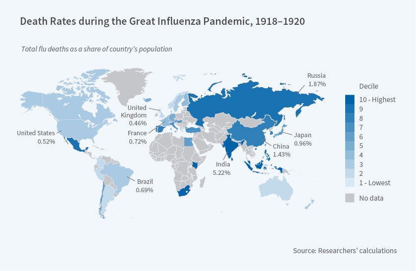 Spanish Flu Pandemic Map Social And Economic Impacts Of The 1918 Influenza Epidemic | Nber