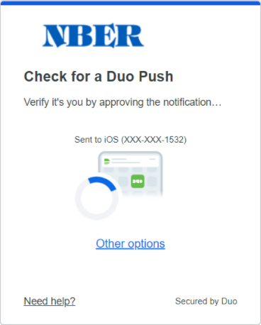 Duo "Check for a Push Notification" screen