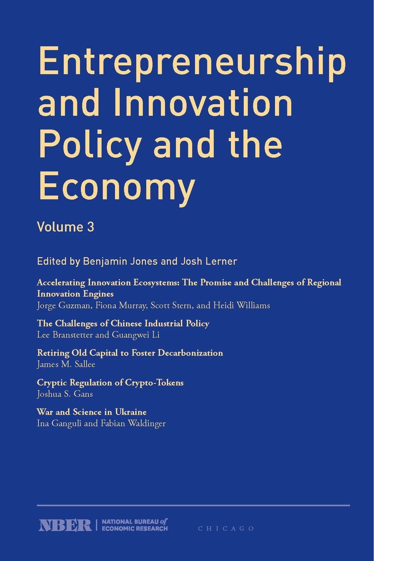 Entrepreneurship and Innovation Policy and the Economy, Volume 3