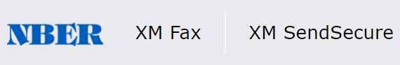 XM Fax top bar, with labels NBER, XM Fax and XM SendSecure