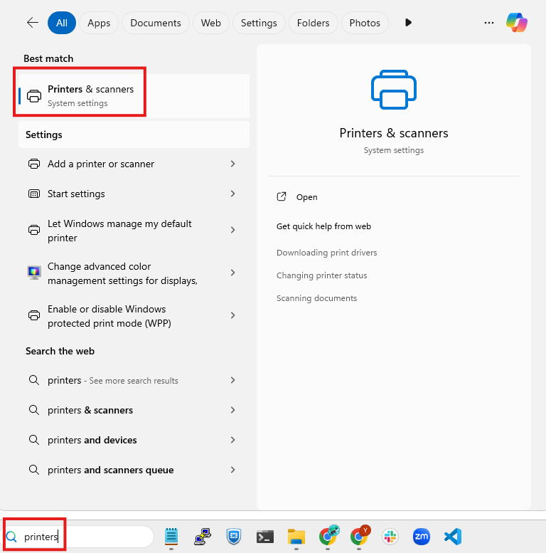 click printers and scanners