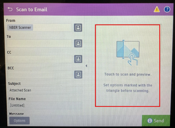 touch to scan and preview