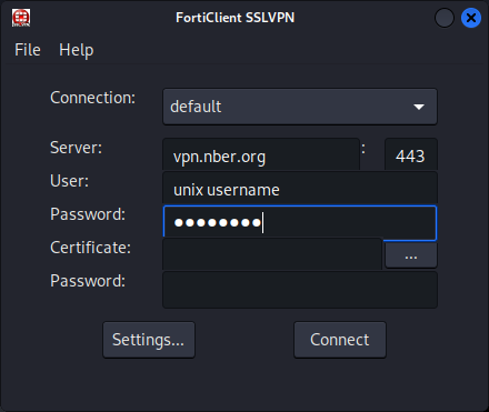 Forticlient config for Linux