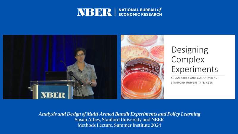 2024 Methods Lecture, Susan Athey, "Analysis and Design of Multi-Armed Bandit Experiments and Policy Learning"
